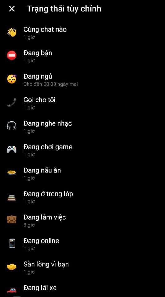 Những trạng thái mới mẻ thay thế cho “đang hoạt động” truyền thống. (Ảnh: Đào Lê Tâm An)