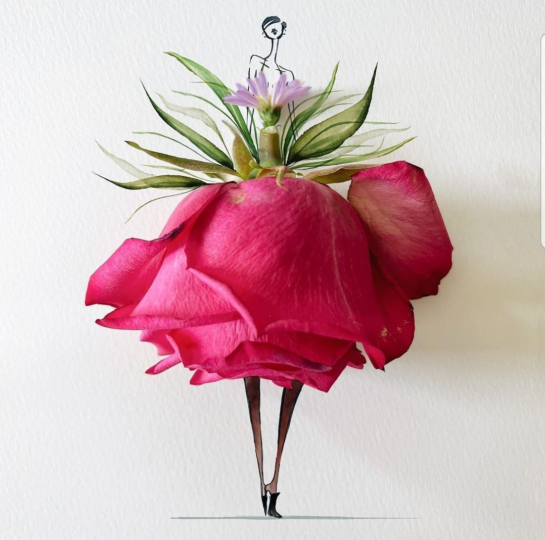 Hoa hồng với vẻ đẹp kiêu sa qua bàn tay của nhà thiết kế đã trở thành một bộ đầm dạ hội vô cùng hiện đại. (Ảnh: Jae Suk Kim)