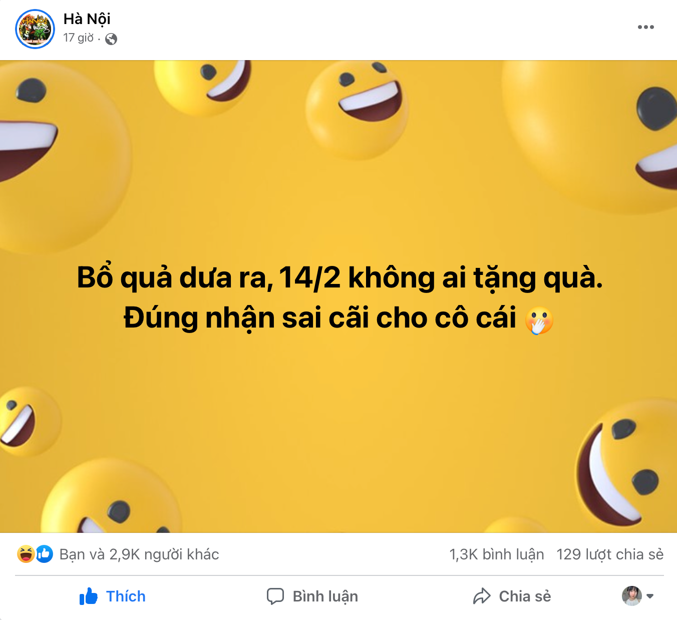 Cái này hổng cãi được rồi! (Ảnh: Fanpage Hà Nội) Cái này hổng cãi được rồi! (Ảnh: Fanpage Hà Nội)