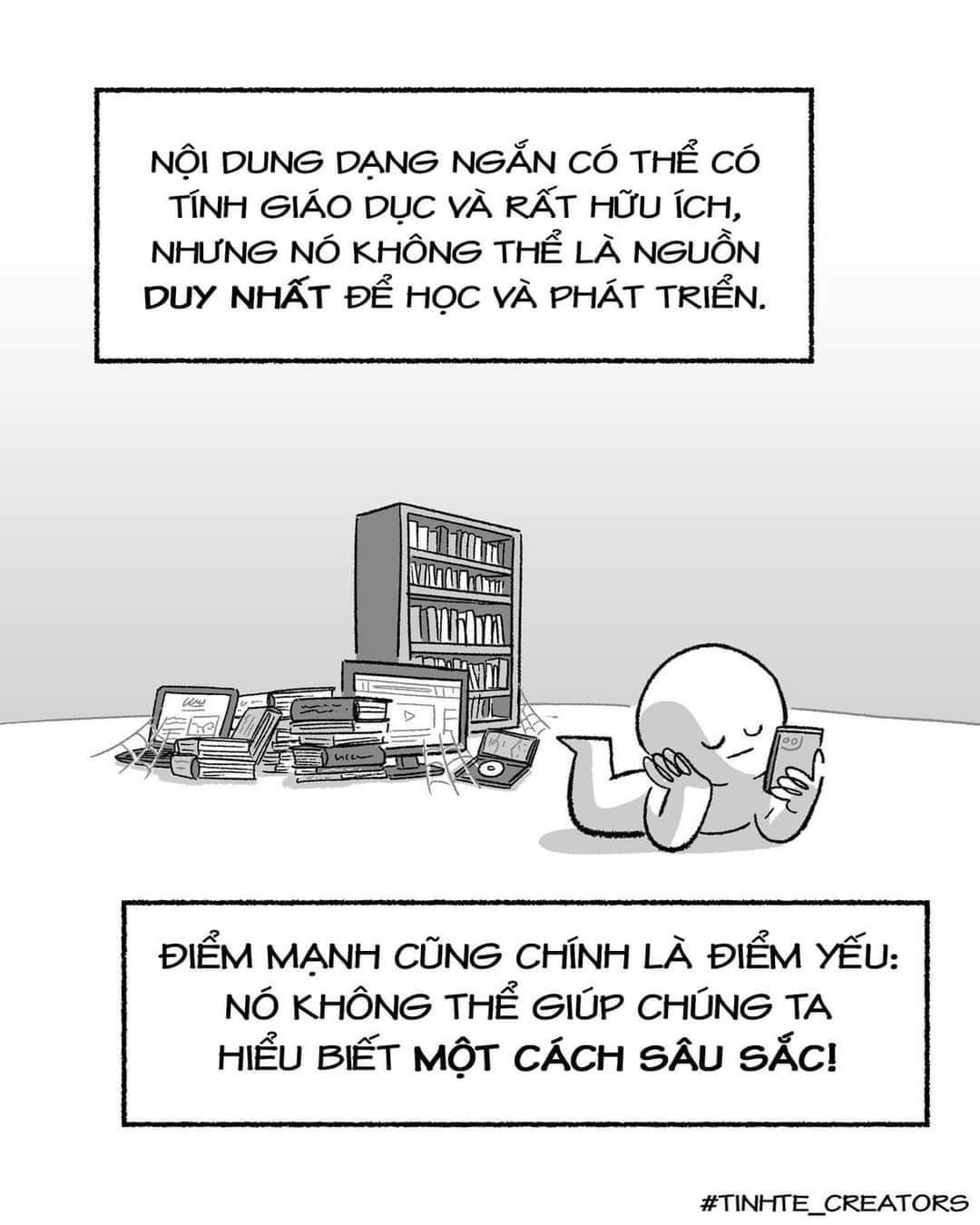 Nội dung ngắn được ưa chuộng và được ví von như “mì ăn liền”. (Ảnh: Tinhte_creators )