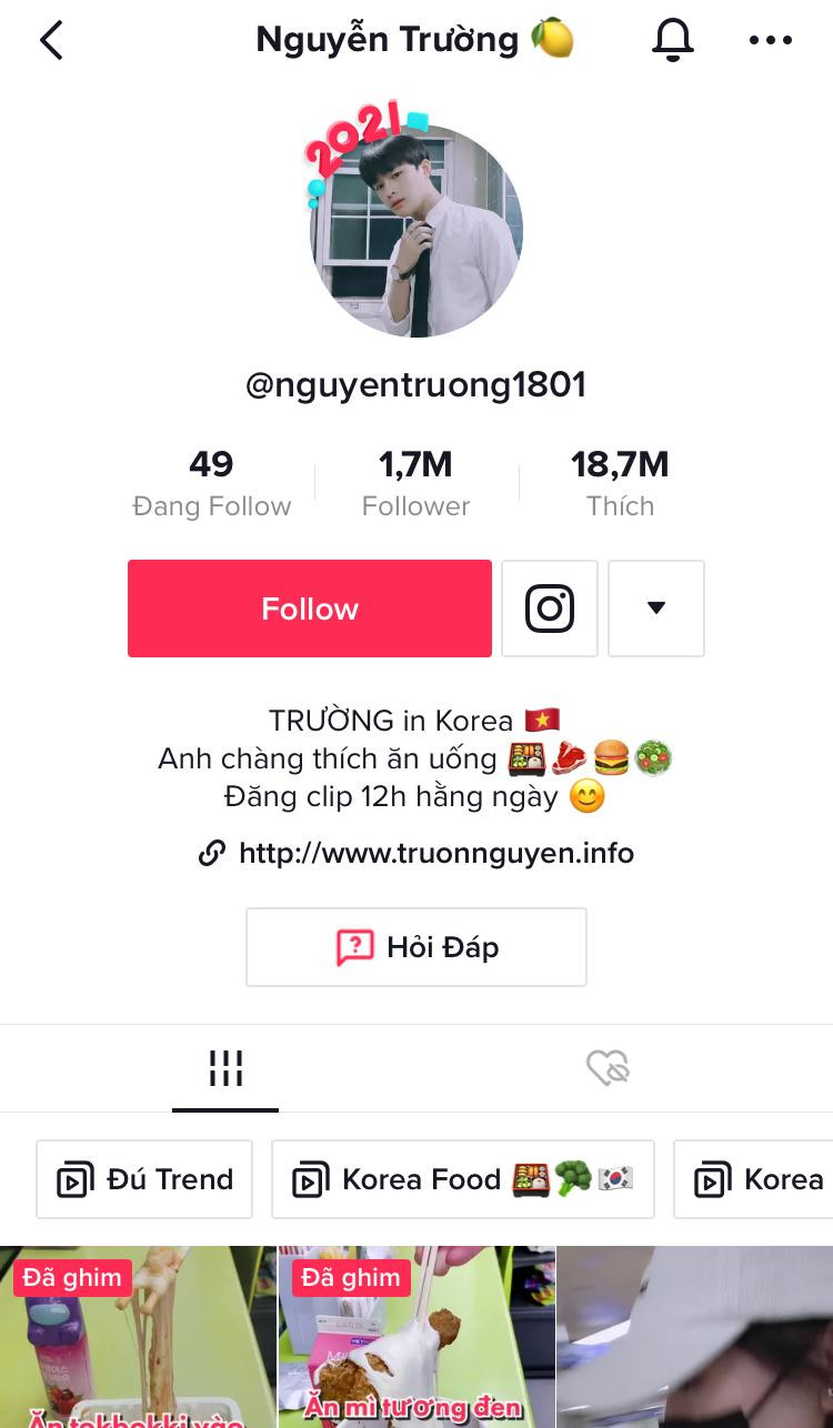 Cuộc sống du học sinh Hàn Quốc được “thu nhỏ” qua TikTok của Trường Nguyễn. Cuộc sống du học sinh Hàn Quốc được “thu nhỏ” qua TikTok của Trường Nguyễn.