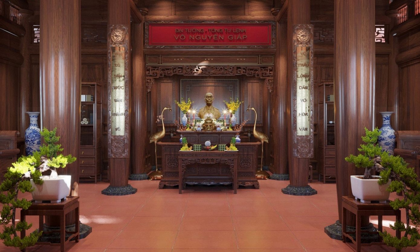 Phối cảnh 3D gian giữa dùng cho không gian thờ cúng. Phối cảnh 3D gian giữa dùng cho không gian thờ cúng.