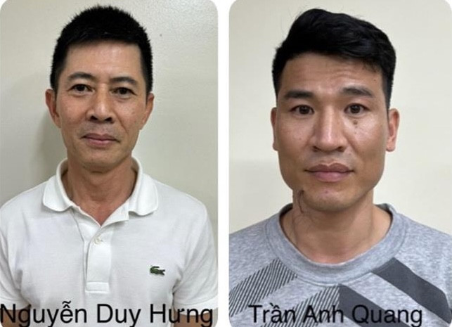 Ông Nguyễn Duy Hưng và ông Trần Anh Quang lúc bị bắt. Ảnh: Bộ Công an.