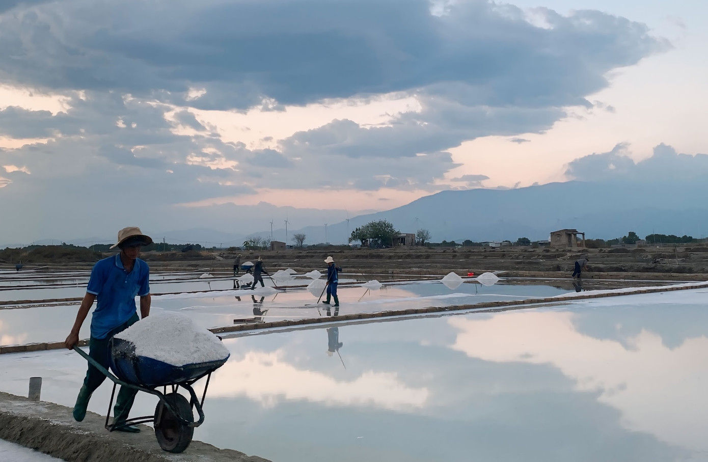 Buổi chiều tà tại đồng muối xã Tri Hải, huyện Ninh Hải Buổi chiều tà tại đồng muối xã Tri Hải, huyện Ninh Hải