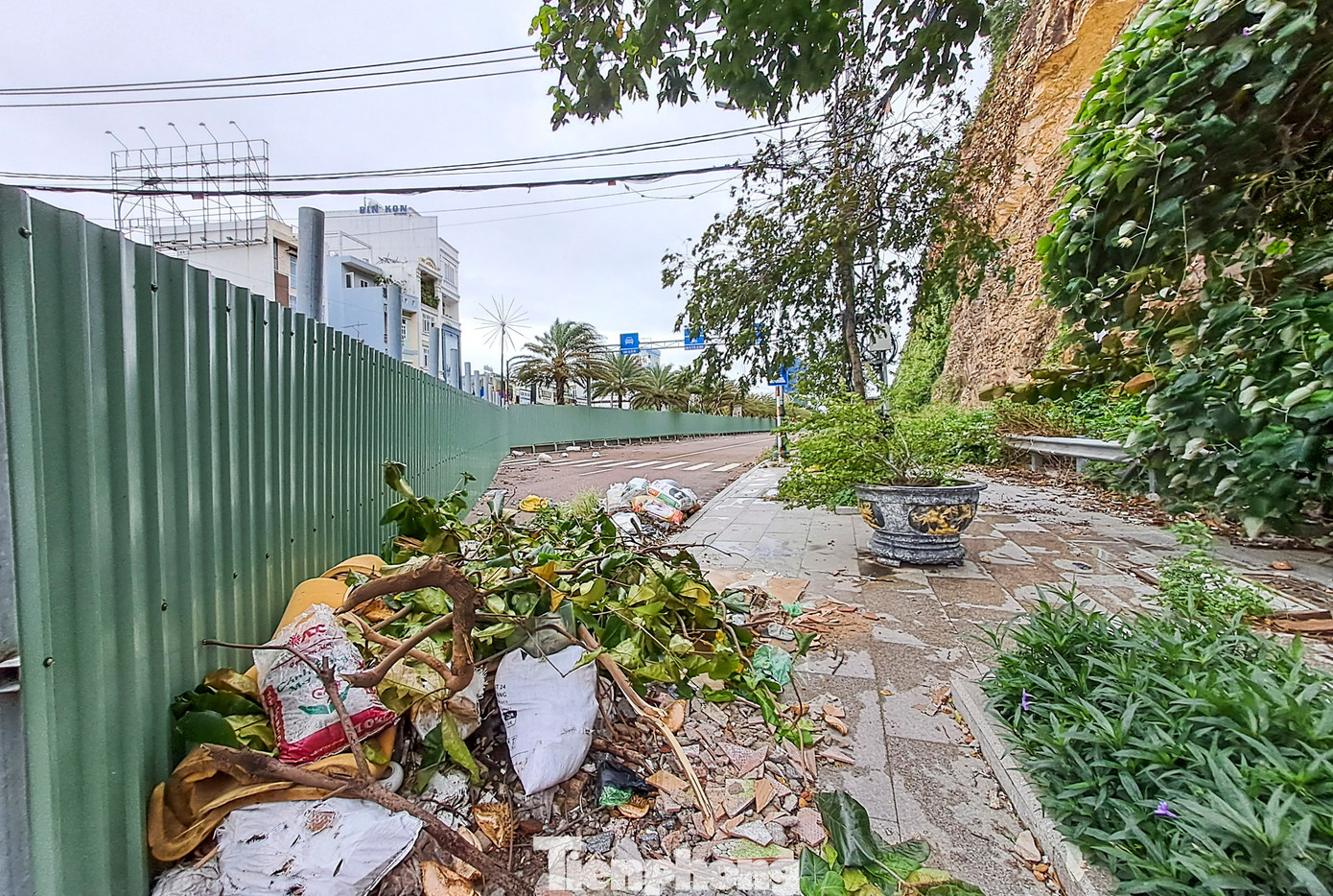 Rác thải tập trung tại khu vực sạt lở mà trước đó chính quyền đã rào chắn. Ảnh: Trương Định Rác thải tập trung tại khu vực sạt lở mà trước đó chính quyền đã rào chắn. Ảnh: Trương Định