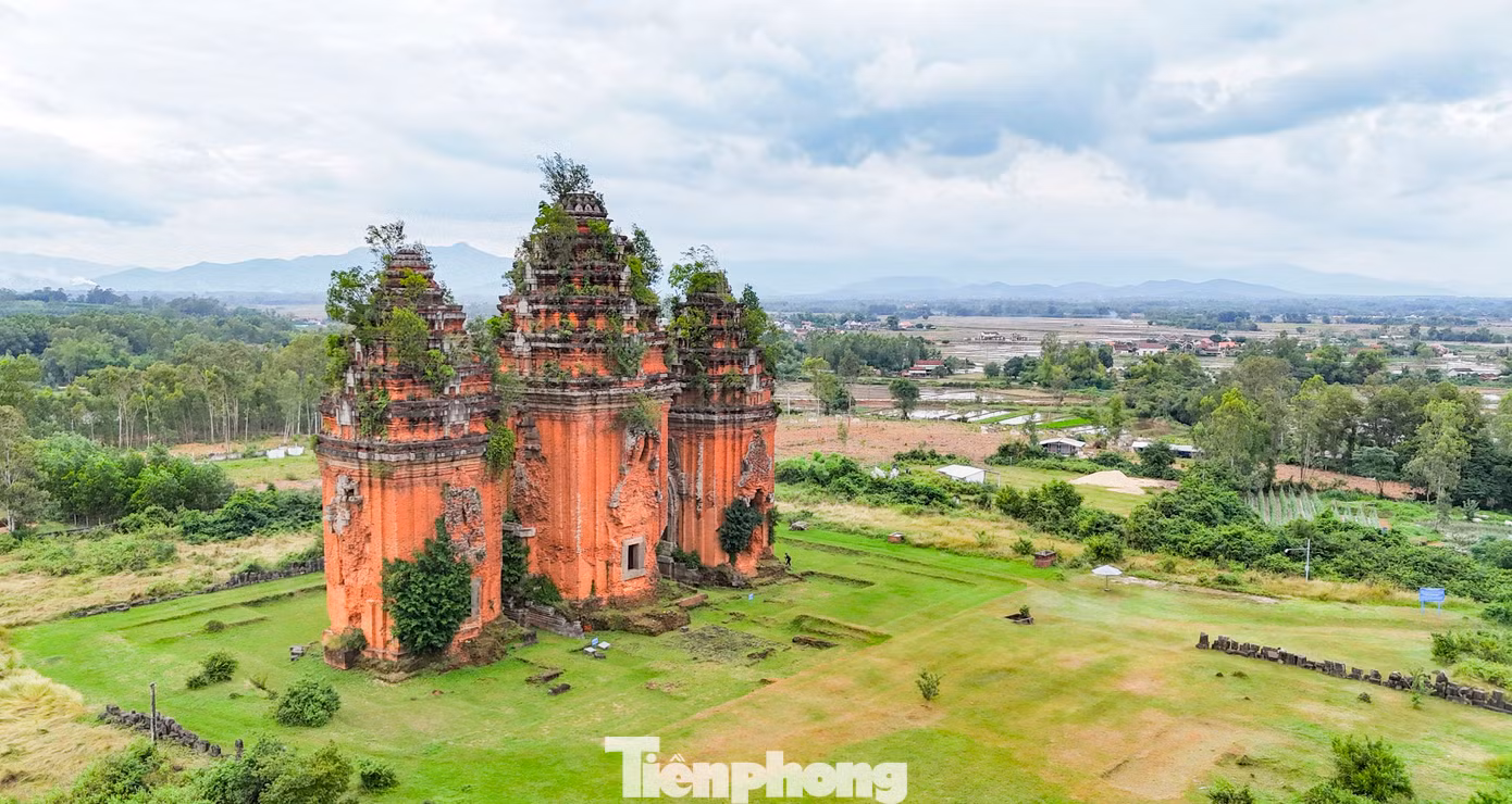 Các cụm tháp chính hiện còn đến ngày nay gồm có tháp Cánh Tiên, tháp Phú Lộc, tháp Dương Long, tháp Bình Lâm, tháp Thủ Thiện, tháp Đôi, tháp Bánh Ít và nhiều phế tích tháp khác. Trong đó, Dương Long là tòa tháp gạch cổ có chiều cao cao nhất khu vực Đông Nam Á. Ảnh: Nguyễn Gia.