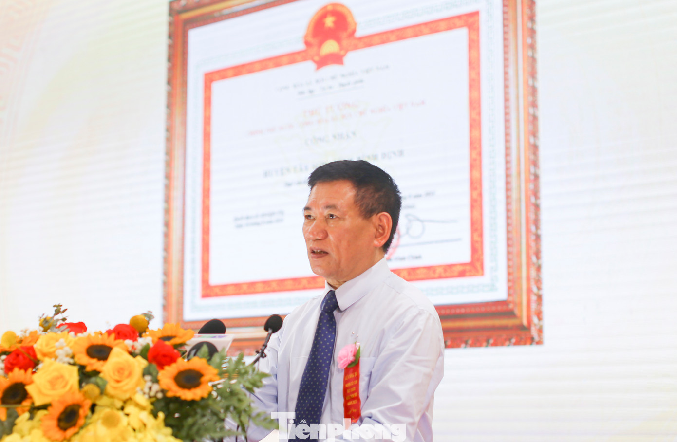 Phó Thủ tướng, Bộ trưởng Bộ Tài chính Hồ Đức Phớc phát biểu tại buổi lễ. Ảnh: Trương Định