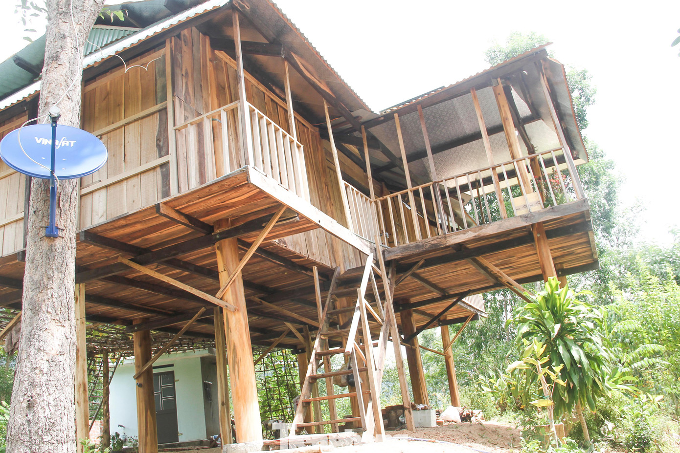 Nhà sàn bằng gỗ trái phép của vợ ông Trần Quốc Biểu – Huyện ủy viên, Chánh án TAND huyện Vĩnh Thạnh. Ảnh: Trương Định Nhà sàn bằng gỗ trái phép của vợ ông Trần Quốc Biểu – Huyện ủy viên, Chánh án TAND huyện Vĩnh Thạnh. Ảnh: Trương Định