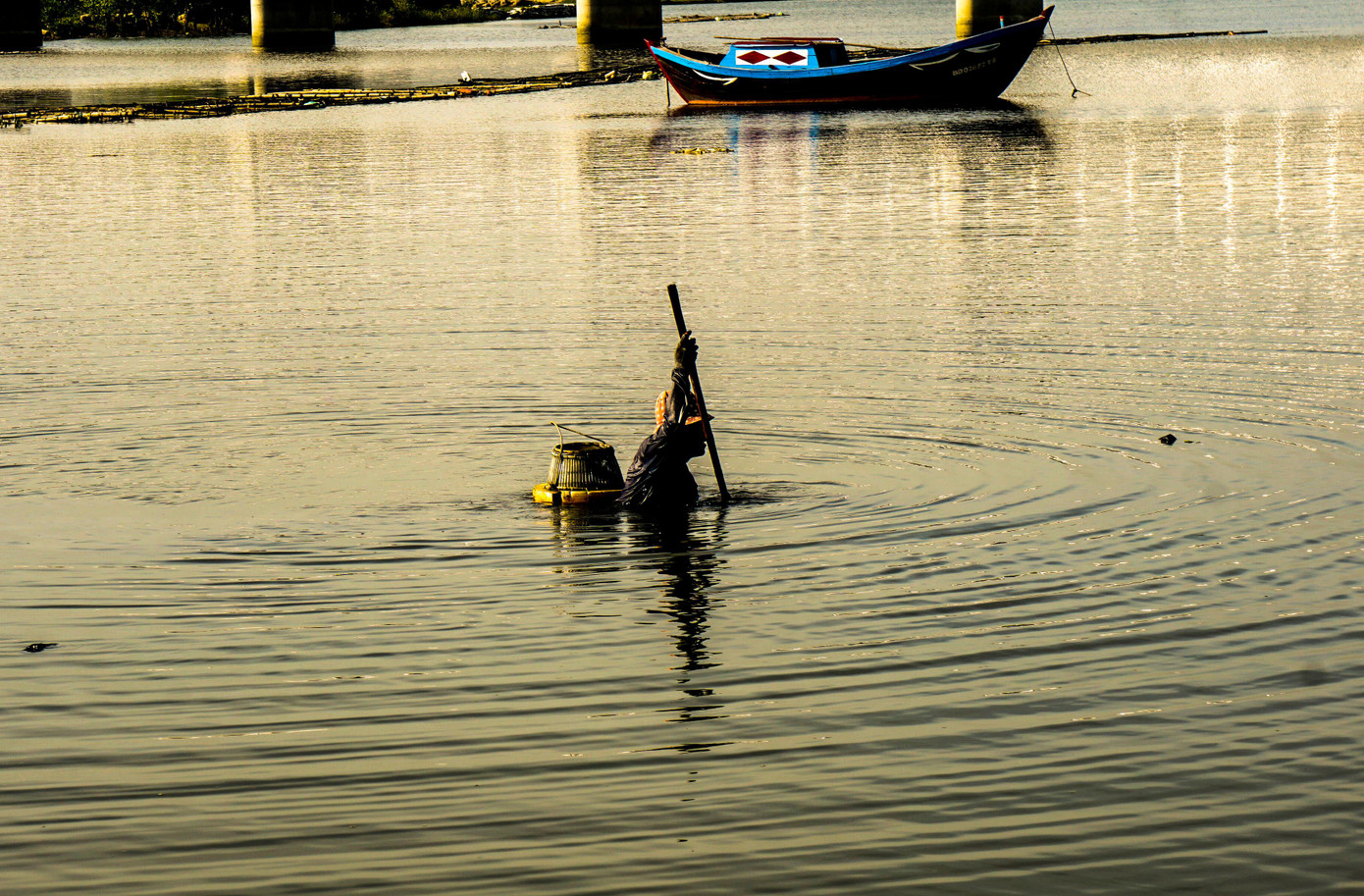 Ông Nguyễn Hồng Sơn (58 tuổi, xã Phước Sơn, huyện Tuy Phước), chia sẻ: “Nghề cào lươn phải mò mẫm dưới sông. Bởi, con lươn sống chui lủi dưới bùn sâu chẳng biết chỗ nào mà lần. Người đi câu hay đào còn dễ vì thấy hang lươn ở, đằng này con lươn nằm dưới bùn sâu nên chỉ cào hên xui”.