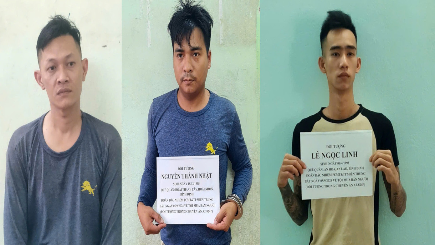 Các đối tượng bị bắt. Ảnh: T.H Các đối tượng bị bắt. Ảnh: T.H