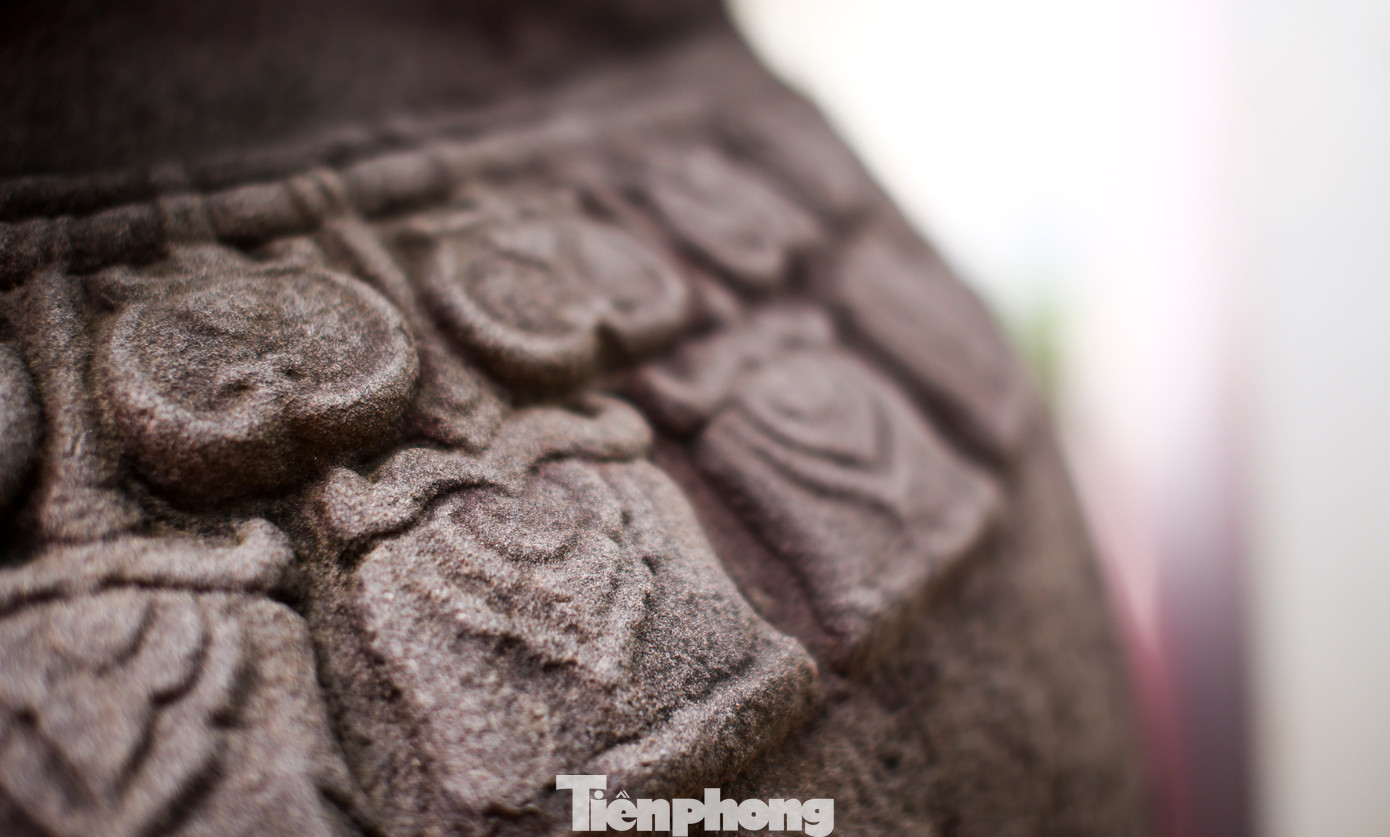 Các họa tiết điêu khắc trên hai tượng sư tử đá thành Đồ Bàn. Ảnh: Trương Định. Các họa tiết điêu khắc trên hai tượng sư tử đá thành Đồ Bàn. Ảnh: Trương Định.