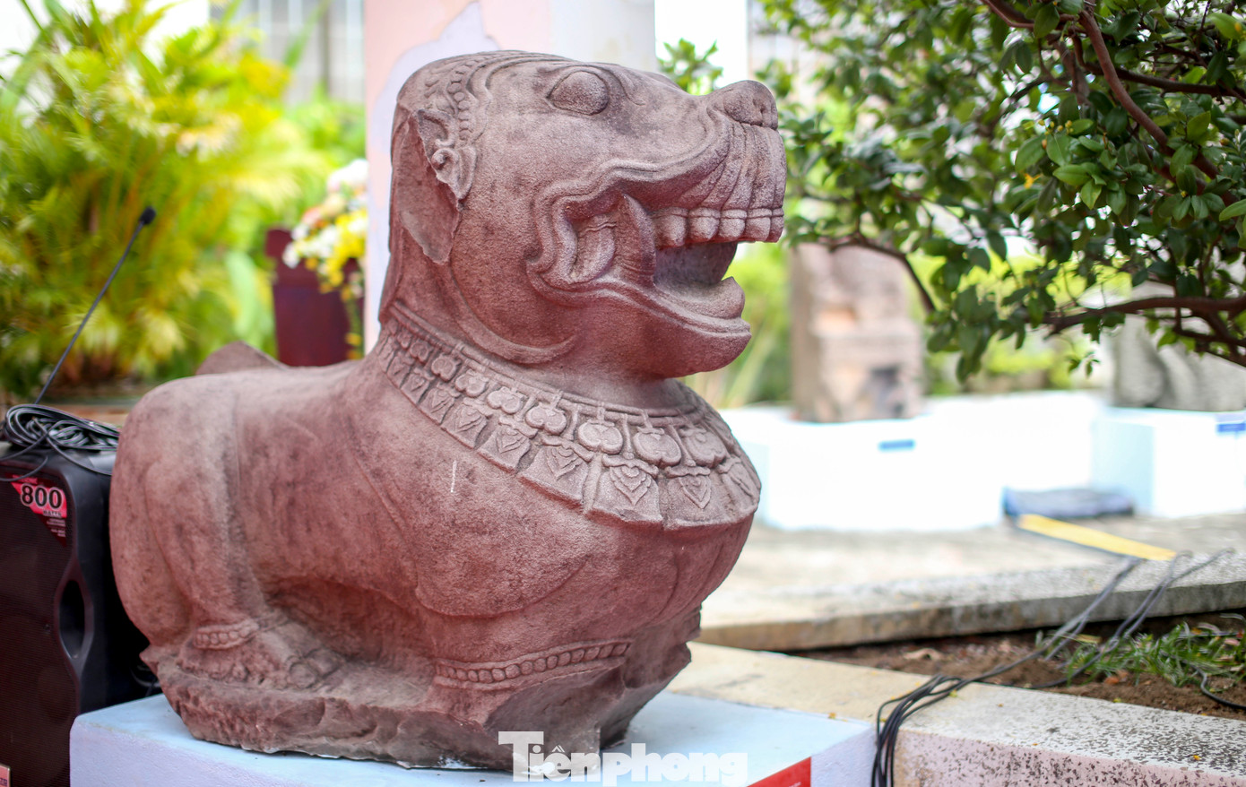 Hai tượng sư tử đá thành Đồ Bàn được công nhận Bảo vật Quốc gia. Ảnh: Trương Định. Hai tượng sư tử đá thành Đồ Bàn được công nhận Bảo vật Quốc gia. Ảnh: Trương Định.