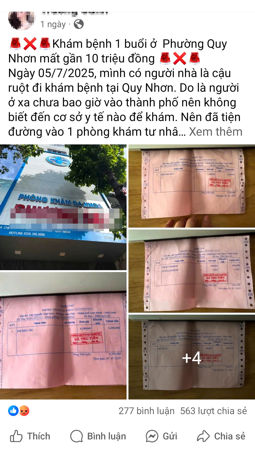 Thông tin Phòng khám đa khoa Phượng Đạt bị tố “chặt chém” bệnh nhân được chia sẻ trên mạng xã hội Facebook thu hút sự quan tâm, chia sẻ của nhiều người.