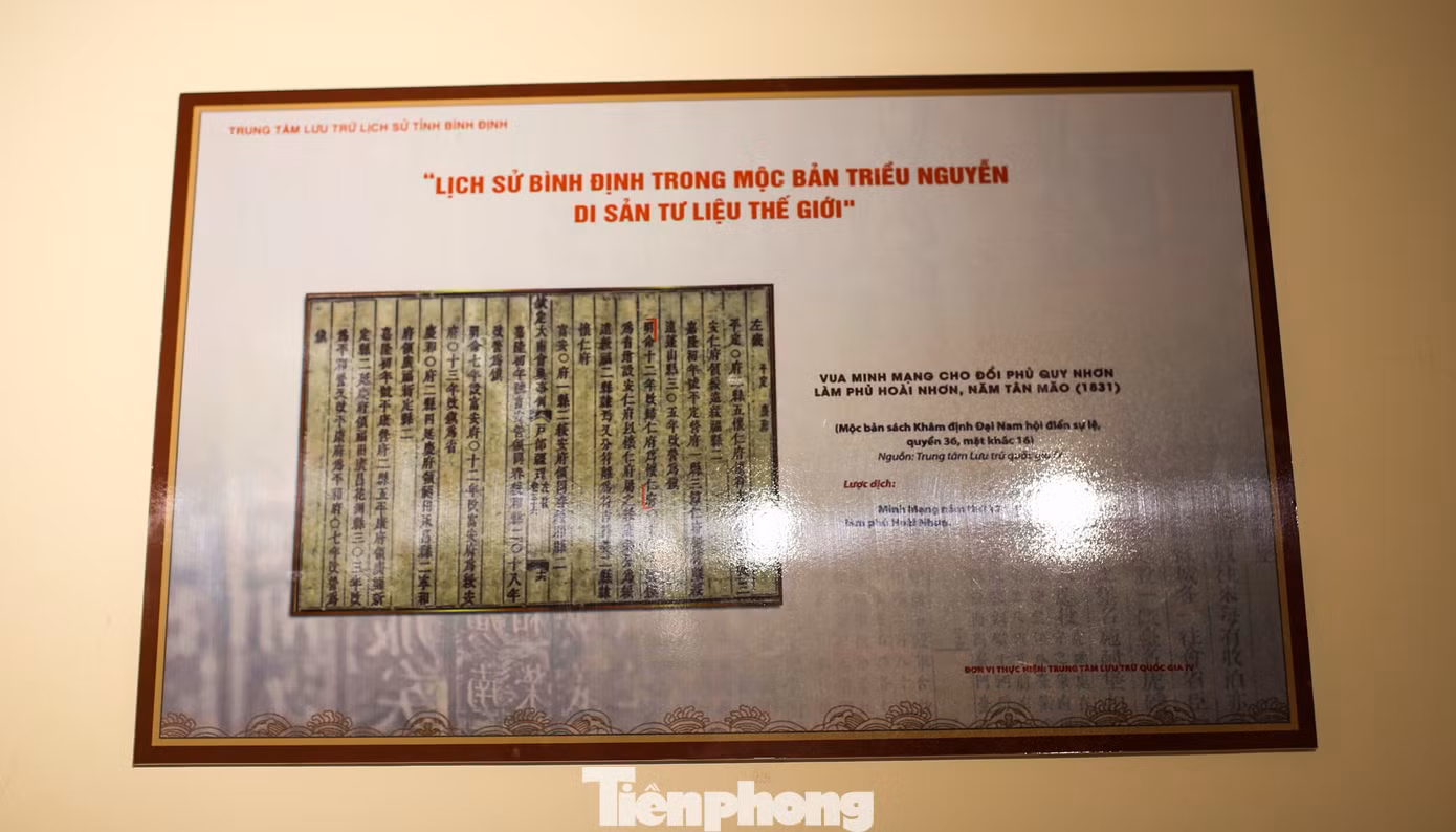 Lịch sử Bình Định trong mộc bản Triều Nguyễn di sản tư liệu thế giới. Ảnh: Trương Định.
