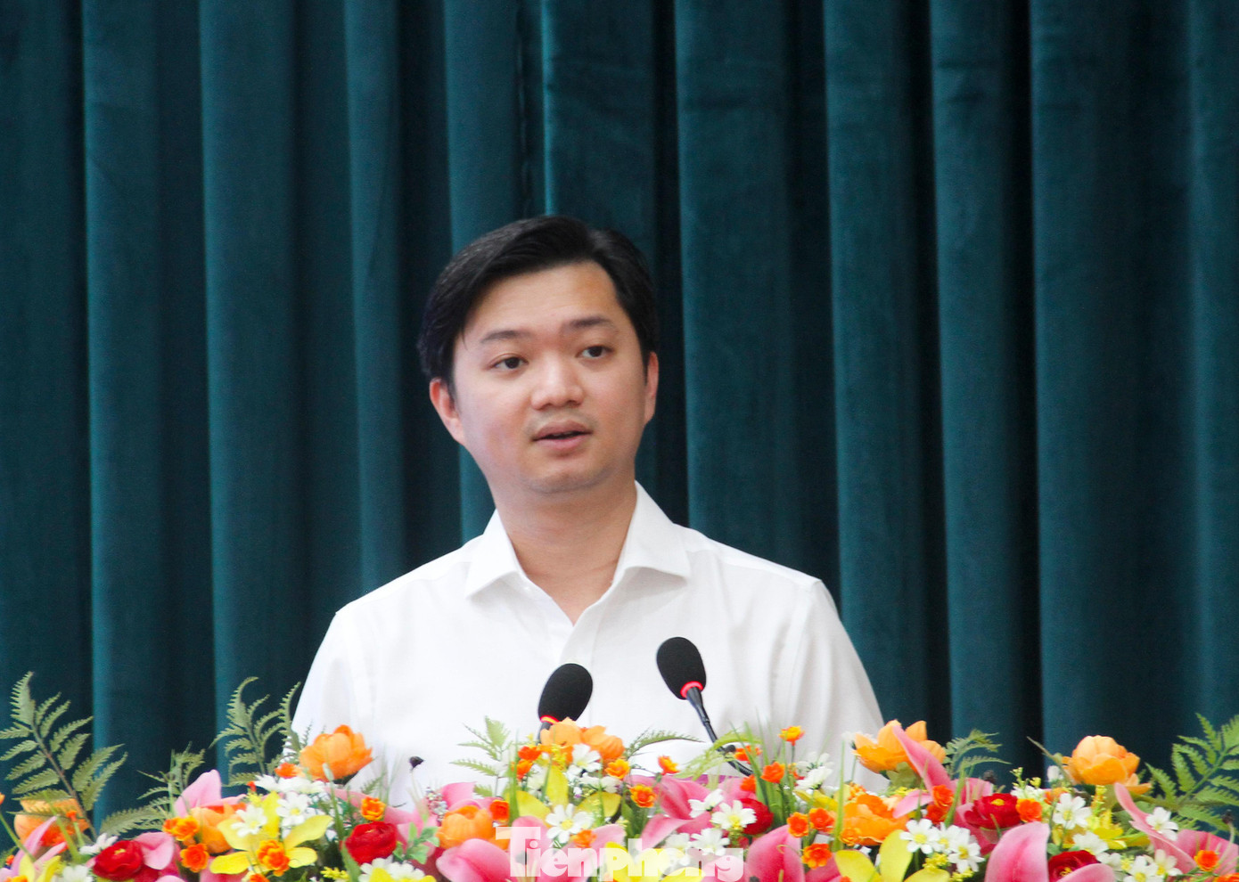 Anh Nguyễn Minh Triết phát biểu tại hội nghị. Ảnh: Trương Định Anh Nguyễn Minh Triết phát biểu tại hội nghị. Ảnh: Trương Định