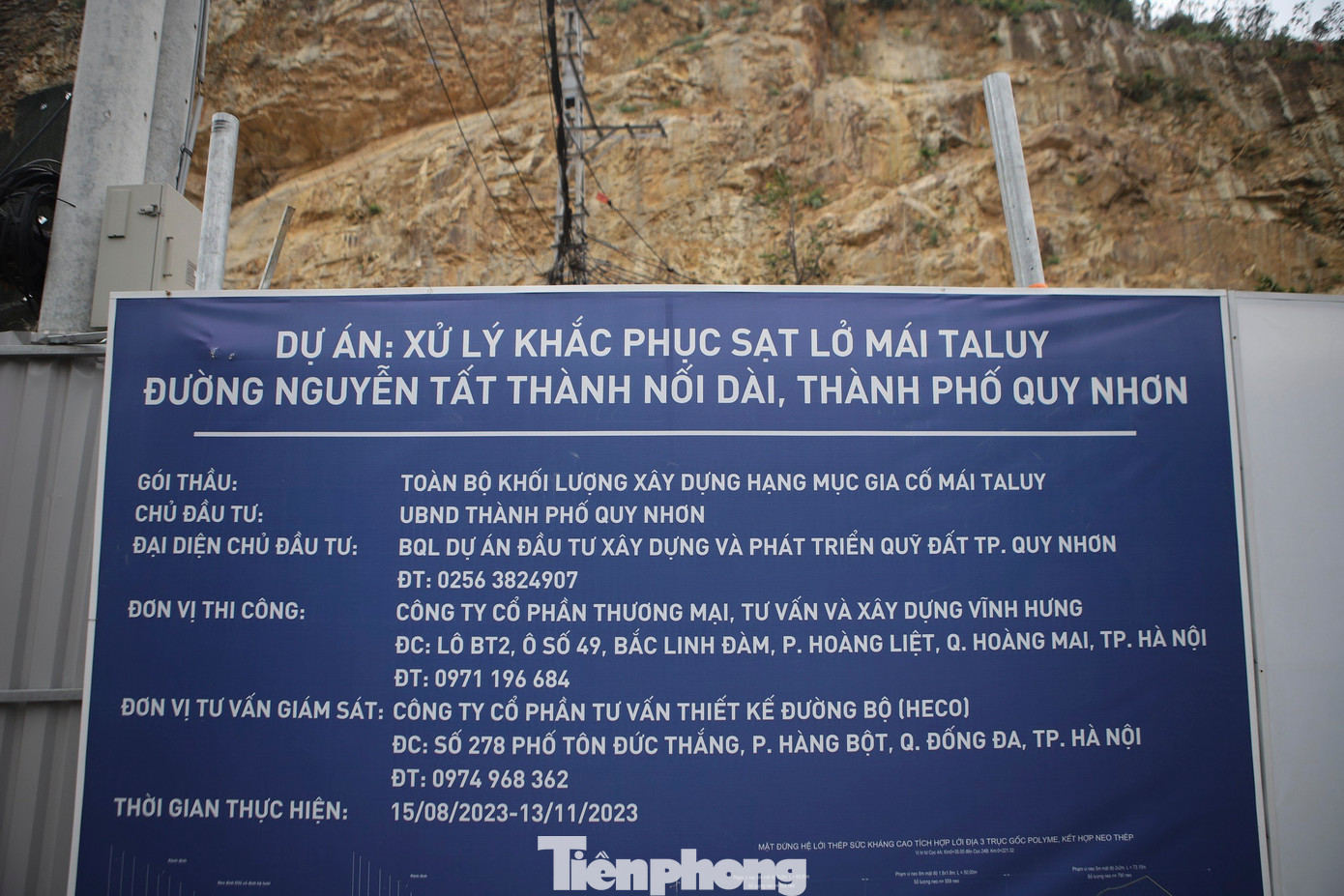 Dự án xử lý khắc phục sạt lở mái taluy đường Nguyễn Tất Thành. (Ảnh: Trương Định)