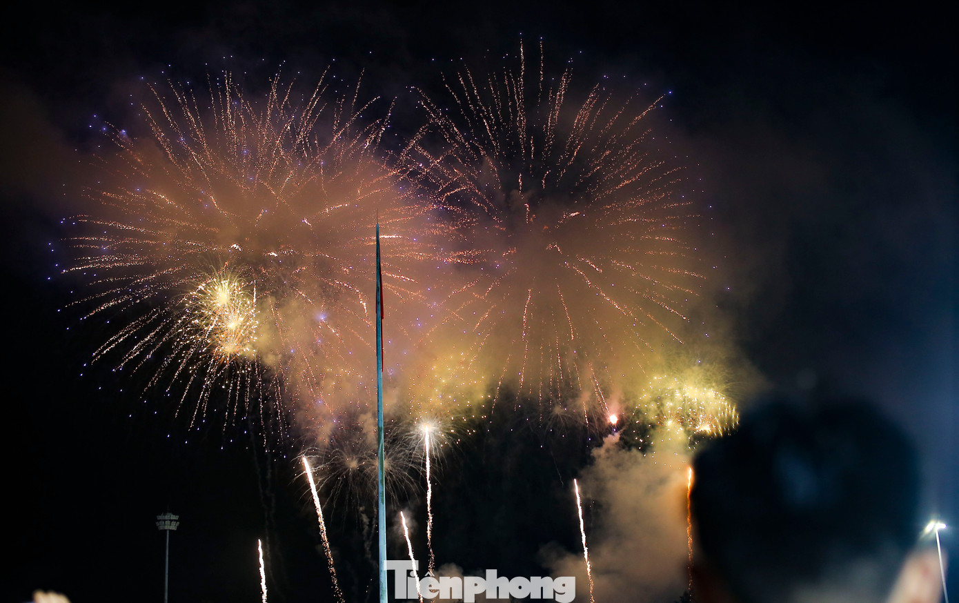 Pháo hoa rực sáng trên bầu trời Quy Nhơn. Ảnh: Trương Định.