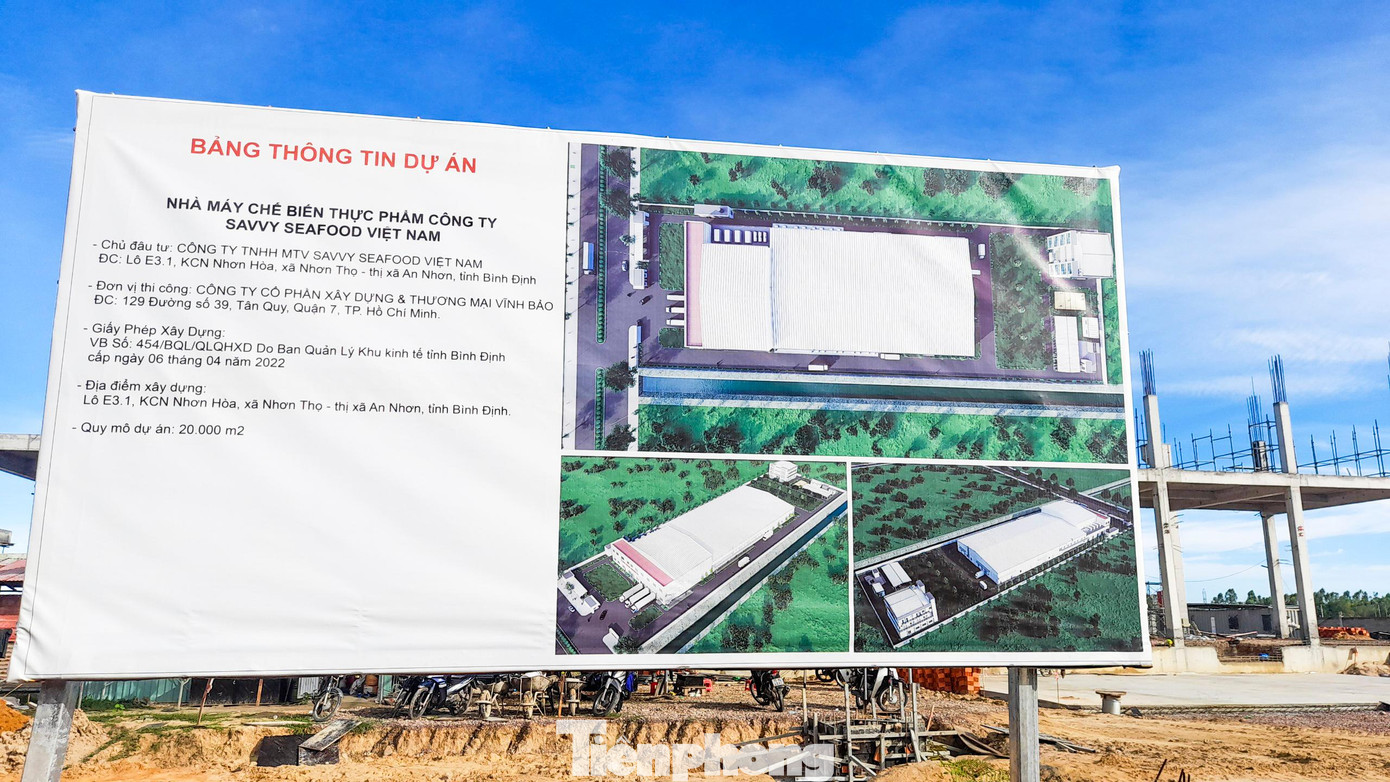 Dự án Nhà máy chế biến thực phẩm - Công ty Savvy Seafood Việt Nam trong Khu công nghiệp Nhơn Hòa (thị xã An Nhơn). Ảnh: Trương Định Dự án Nhà máy chế biến thực phẩm - Công ty Savvy Seafood Việt Nam trong Khu công nghiệp Nhơn Hòa (thị xã An Nhơn). Ảnh: Trương Định