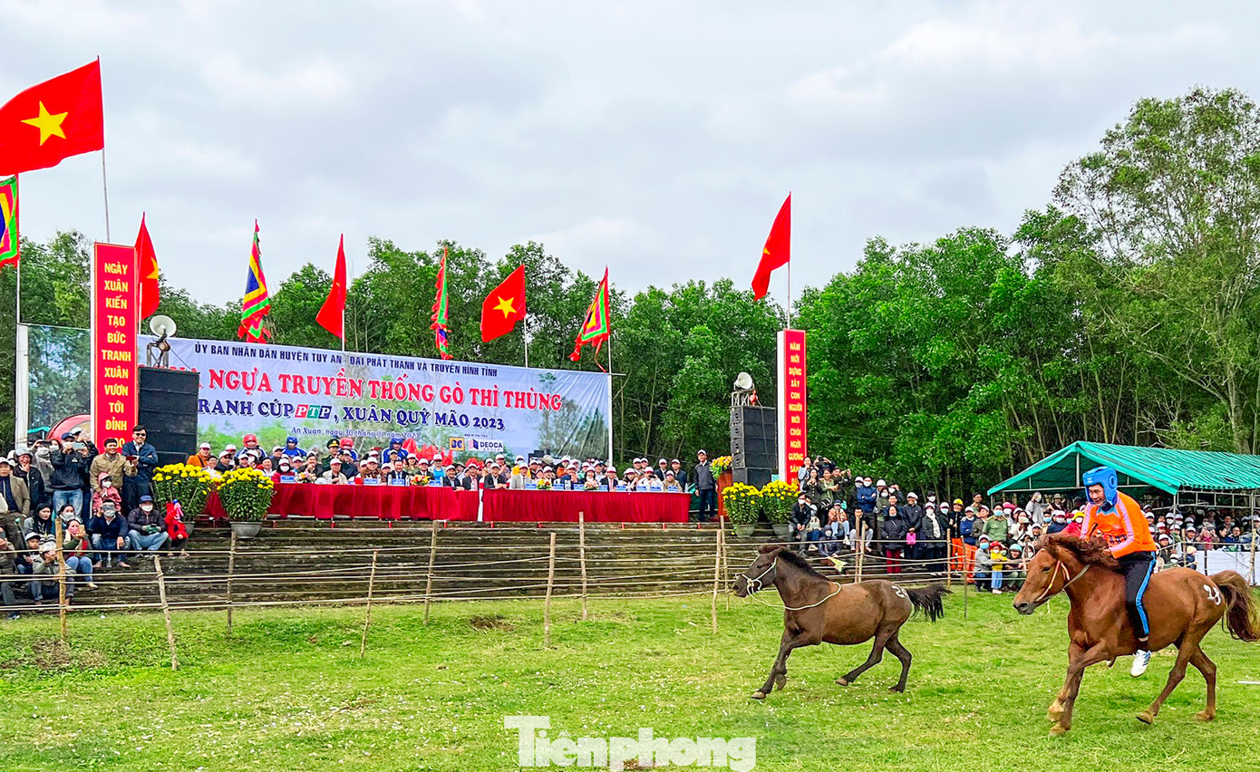 Những con ngựa đang băng băng trên đường đua bỗng hất văng kỵ sĩ khiến ai cũng bất ngờ. Điều này không chỉ tạo sự hấp dẫn cho hội thi mà còn khiến nhiều người dân trong và ngoài tỉnh có mặt cổ vũ cười nghiêng ngả tạo không khí vui tươi trong những ngày đầu năm mới.