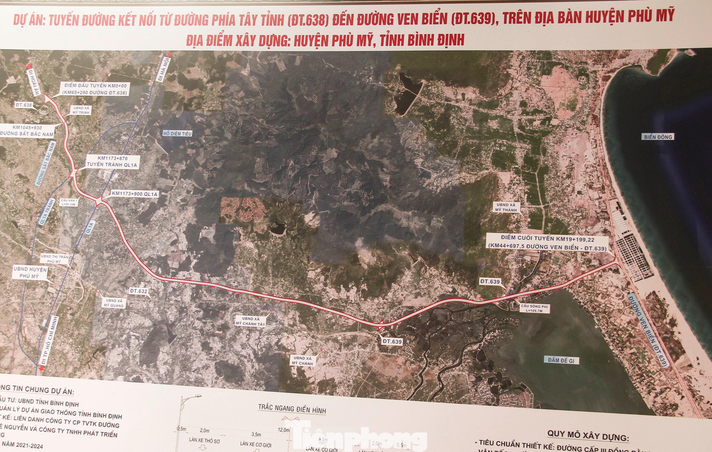 Dự án tuyến đường kết nối từ đường phía Tây tỉnh (ĐT 638) đến đường ven biển (ĐT 639) trên địa bàn huyện Phù Mỹ. Ảnh: Trương Định Dự án tuyến đường kết nối từ đường phía Tây tỉnh (ĐT 638) đến đường ven biển (ĐT 639) trên địa bàn huyện Phù Mỹ. Ảnh: Trương Định