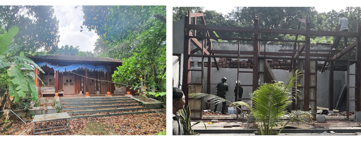 Ngôi nhà liên quan nguyên Giám đốc Sở tỉnh Bình Định trước và hiện đang bị tháo dỡ.