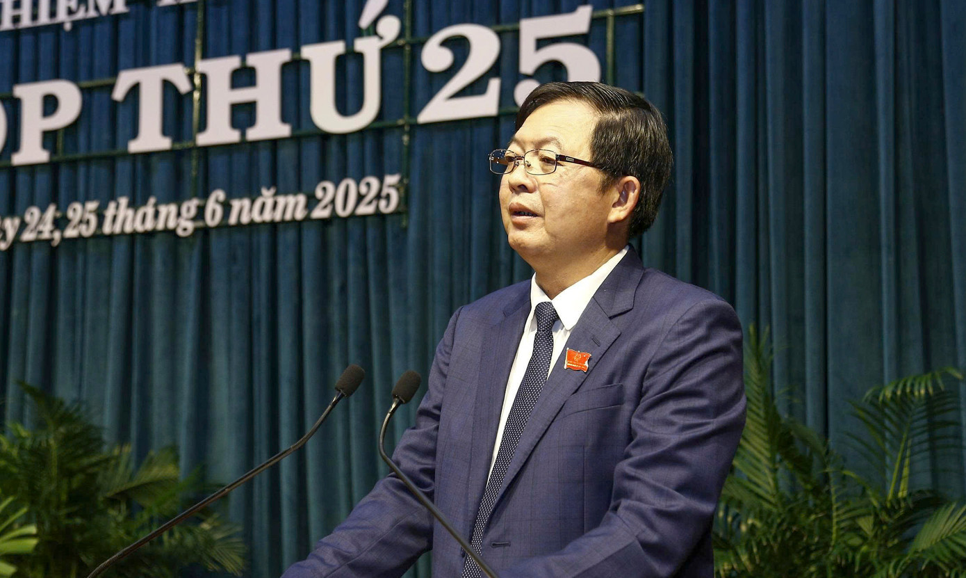 Ông Hồ Quốc Dũng – Bí thư Tỉnh ủy, Chủ tịch HĐND tỉnh Bình Định phát biểu.