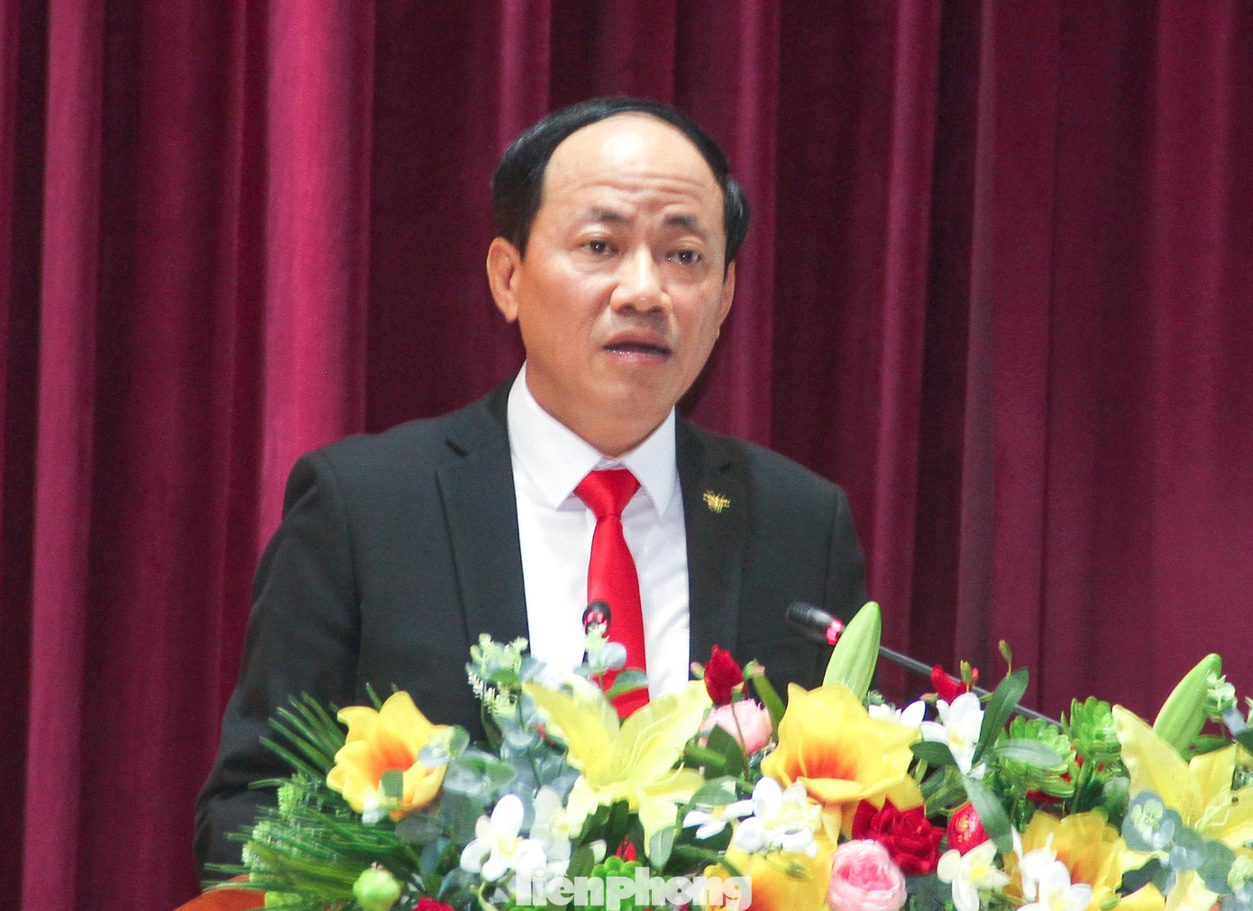 Tân Chủ tịch UBND tỉnh Bình Định Phạm Anh Tuấn phát biểu tại kỳ họp. Ảnh: Trương Định