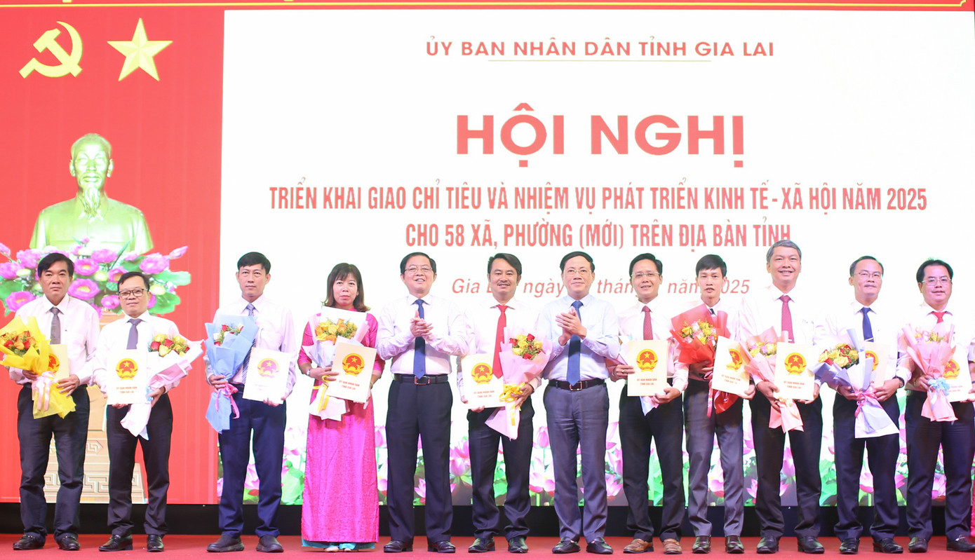 Giao chỉ tiêu nhiệm vụ phát triển kinh tế - xã hội cho các xã, phường mới trên địa bàn tỉnh Bình Định (cũ). Ảnh: Trương Định. Giao chỉ tiêu nhiệm vụ phát triển kinh tế - xã hội cho các xã, phường mới trên địa bàn tỉnh Bình Định (cũ). Ảnh: Trương Định.