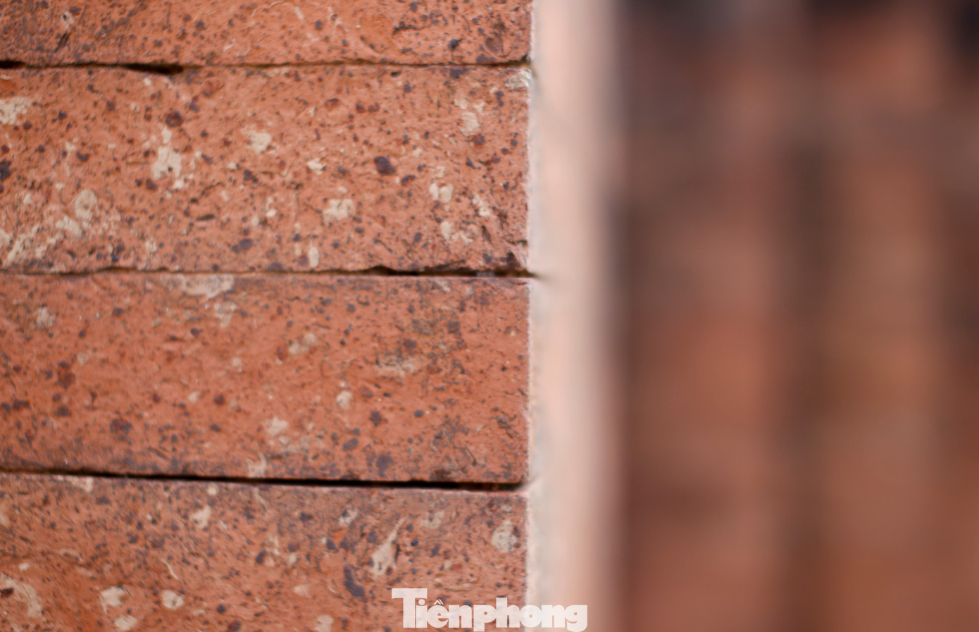 Những viên gạch xếp chồng lên nhau. Ảnh: Trương Định. Những viên gạch xếp chồng lên nhau. Ảnh: Trương Định.