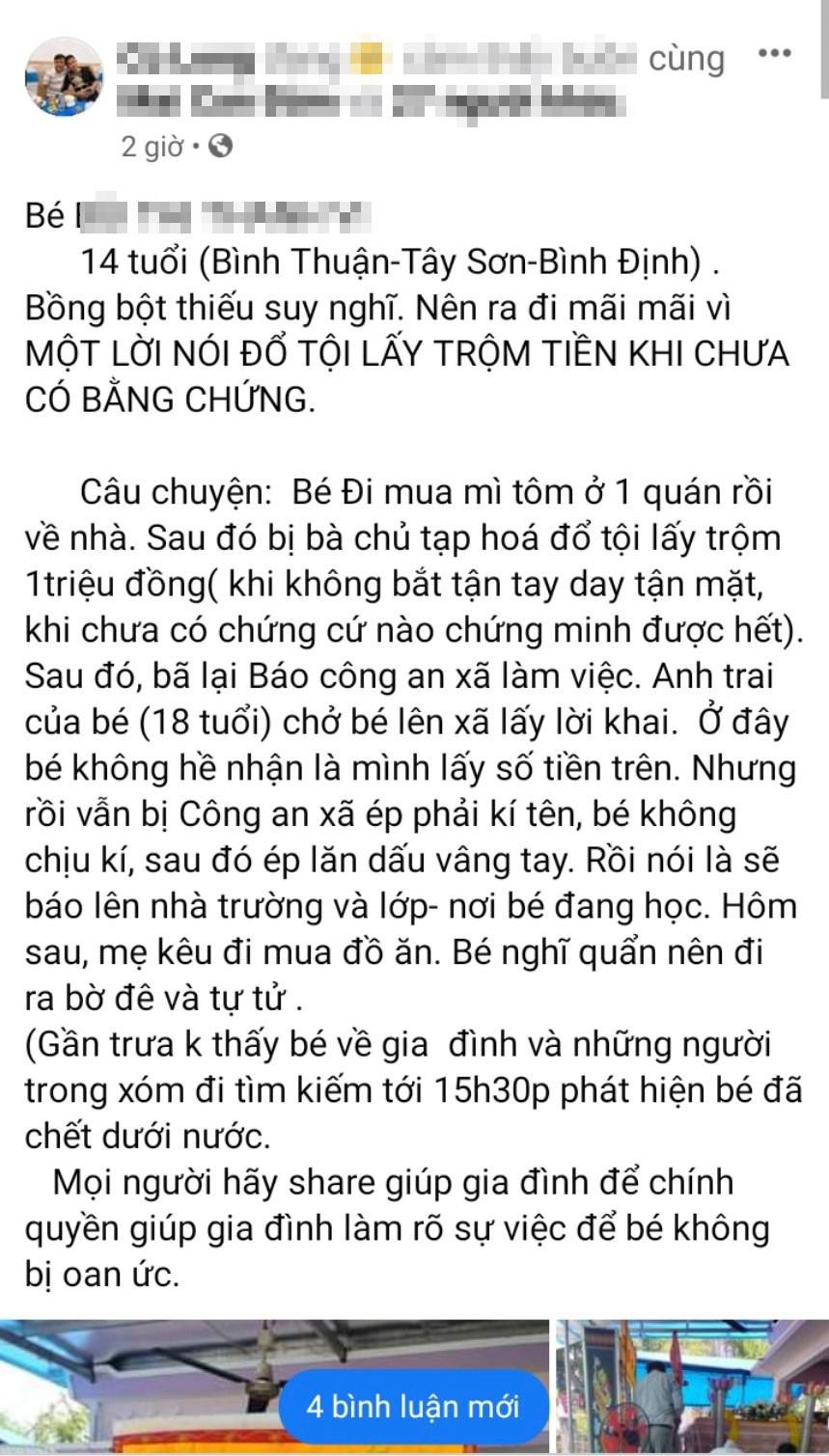 Thông tin được người nhà cháu V. chia sẻ lên mạng xã hội. Thông tin được người nhà cháu V. chia sẻ lên mạng xã hội.