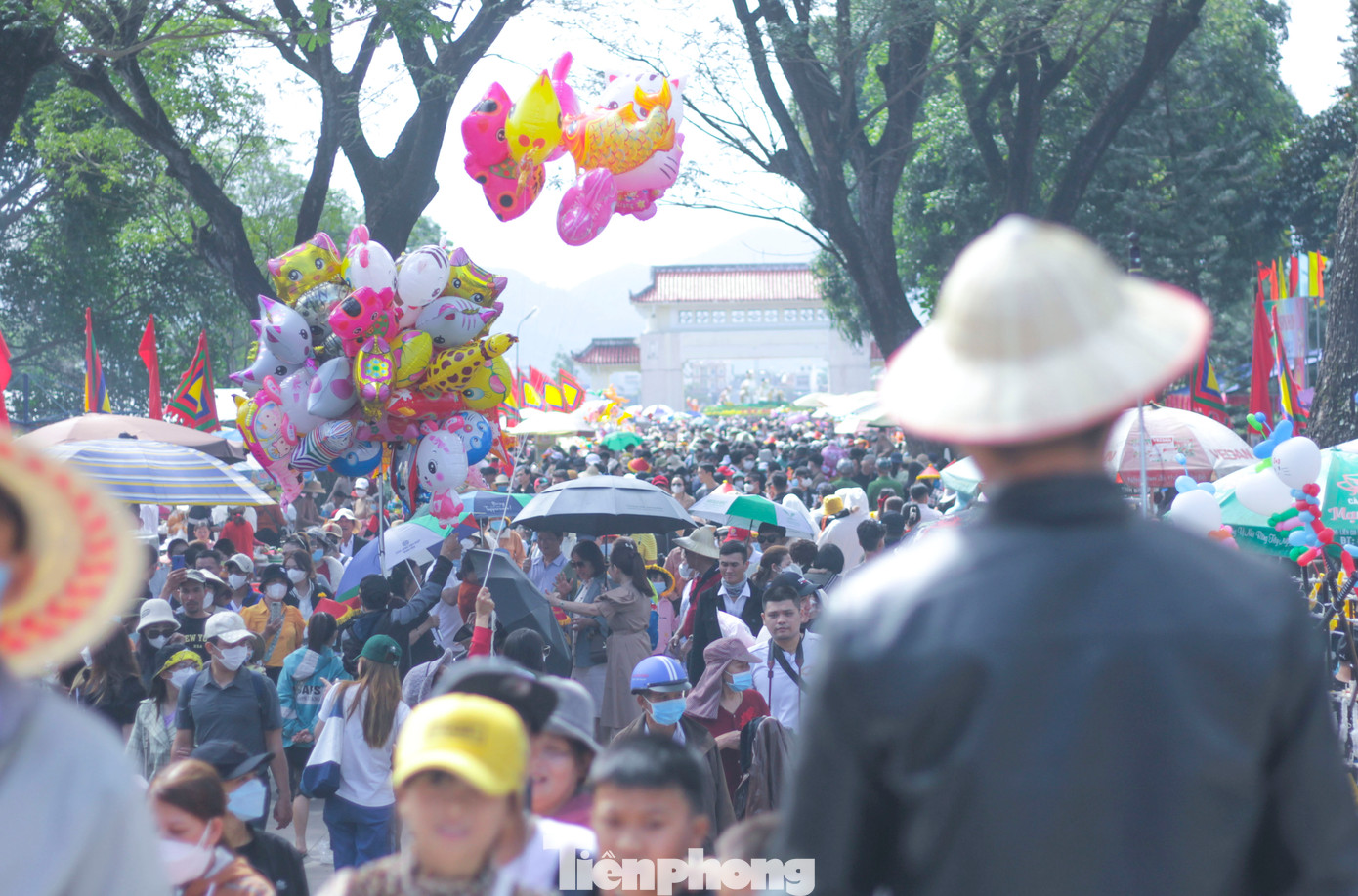 Dòng người đổ về Bảo tàng Quang Trung để tham quan, trẩy hội dịp Tết. Ảnh: Trương Định