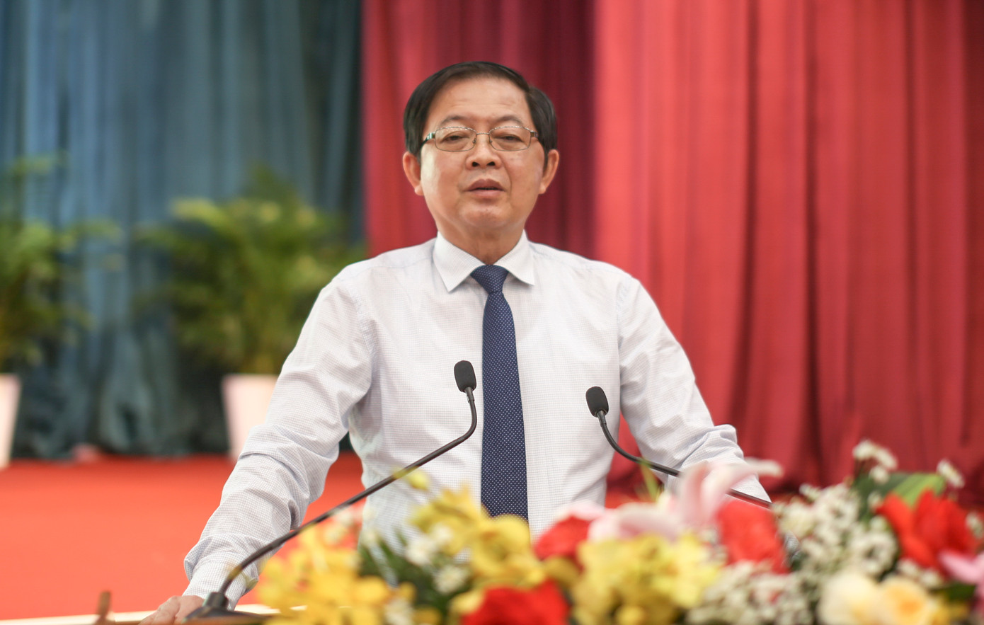 Ông Hồ Quốc Dũng - Bí thư Tỉnh ủy Gia Lai phát biểu chỉ đạo. Ảnh: Trương Định. Ông Hồ Quốc Dũng - Bí thư Tỉnh ủy Gia Lai phát biểu chỉ đạo. Ảnh: Trương Định.