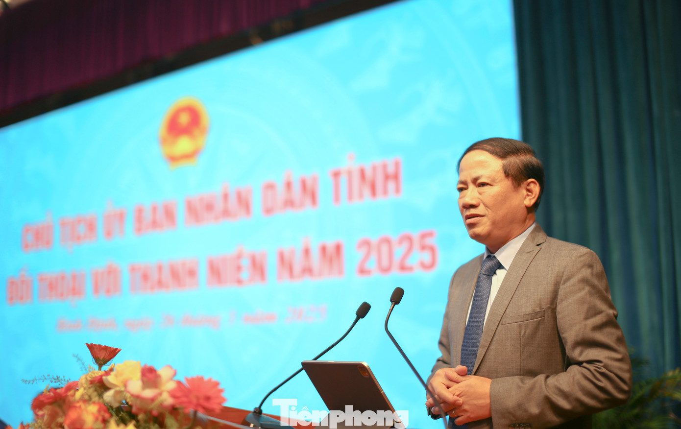 Ông Phạm Anh Tuấn - Chủ tịch UBND tỉnh Bình Định phát biểu. Ảnh: Trương Định