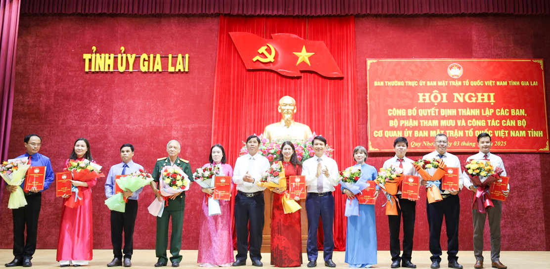 Ủy ban MTTQ Việt Nam tỉnh Gia Lai thành lập 10 ban, bộ phận tham mưu giúp việc.