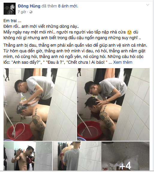 Đông Hùng phải nhờ em trai tắm gội sau khi bị chém ảnh 1