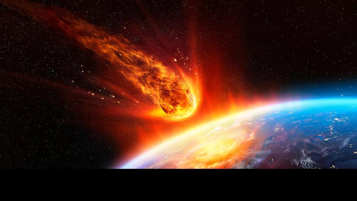 Hình minh họa một tiểu hành tinh đang lao về phía Trái đất. Tiểu hành tinh va vào Trái đất khoảng 66 triệu năm trước đã gây ra một cơn sóng thần với những con sóng cao hàng km. Hình minh họa một tiểu hành tinh đang lao về phía Trái đất. Tiểu hành tinh va vào Trái đất khoảng 66 triệu năm trước đã gây ra một cơn sóng thần với những con sóng cao hàng km.