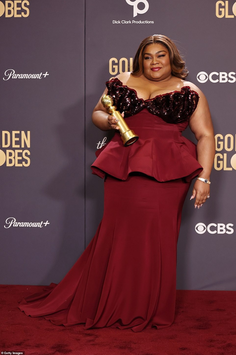 Da'Vine Joy Randolph thắng giải Nữ diễn viên phụ xuất sắc nhờ The Holdovers. Ảnh: Getty Images. Da'Vine Joy Randolph thắng giải Nữ diễn viên phụ xuất sắc nhờ The Holdovers. Ảnh: Getty Images.