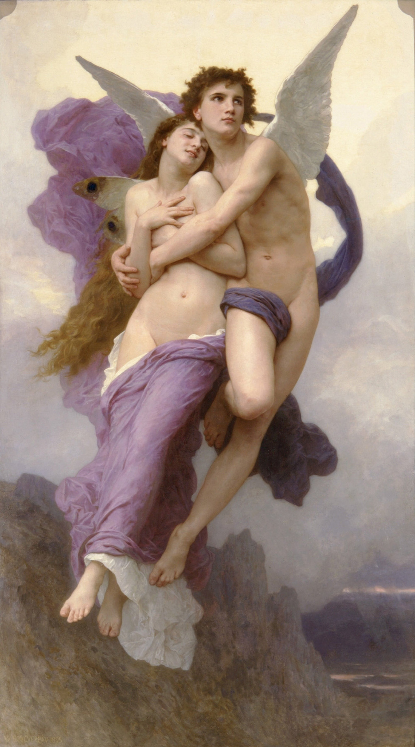 Le Ravissement de Psyche của William-Adolphe Bouguereau là bức tranh tuyệt đẹp miêu tả huyền thoại về Psyche và Cupid. Bức tranh vẽ Psyche khỏa thân nằm trong vòng tay của Cupid, người đang nâng cô lên trời. Tác phẩm của Bouguereau ghi lại vẻ đẹp gợi cảm và thần thoại bằng khả năng làm chủ hình dáng con người, cũng như sự chú ý đến từng chi tiết. Bức tranh thể hiện sự quan tâm của trường phái Hàn lâm đối với các chủ đề cổ điển, nhấn mạnh vào việc đạt được sự hoàn hảo về mặt kỹ thuật và chủ nghĩa hiện thực.