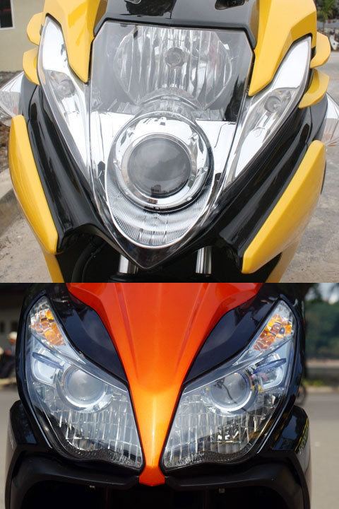 Đèn trước Nouvo SX và Air Blade 125 (dưới)