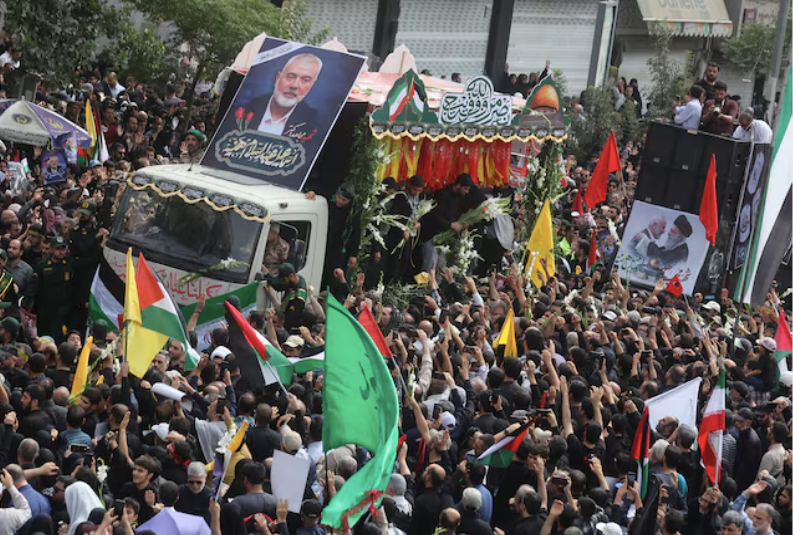 Lễ tang lãnh đạo Hamas Ismail Haniyeh tại Tehran, ngày 1/8. (Ảnh: Reuters)