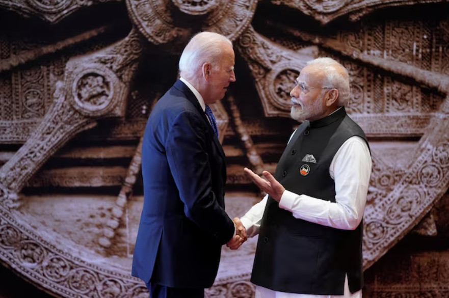 Tổng thống Mỹ Joe Biden và Thủ tướng Ấn Độ Narendra Modi trong cuộc gặp vào tháng 9/2023. (Ảnh: Reuters)