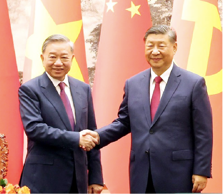 Tổng Bí thư, Chủ tịch nước Tô Lâm và Tổng Bí thư, Chủ tịch Trung Quốc Tập Cận Bình. (Ảnh: TTXVN)