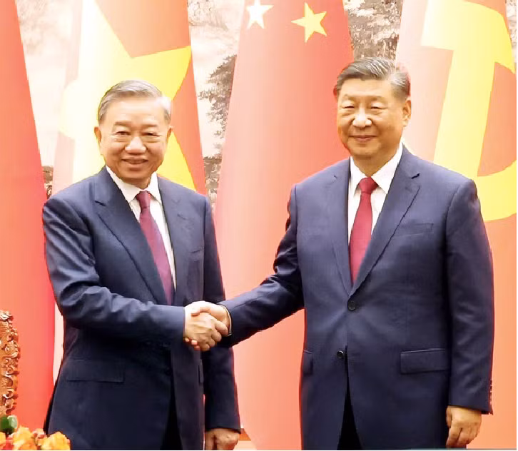 Tổng Bí thư, Chủ tịch nước Tô Lâm và Tổng Bí thư, Chủ tịch Trung Quốc Tập Cận Bình. (Ảnh: TTXVN) Tổng Bí thư, Chủ tịch nước Tô Lâm và Tổng Bí thư, Chủ tịch Trung Quốc Tập Cận Bình. (Ảnh: TTXVN)