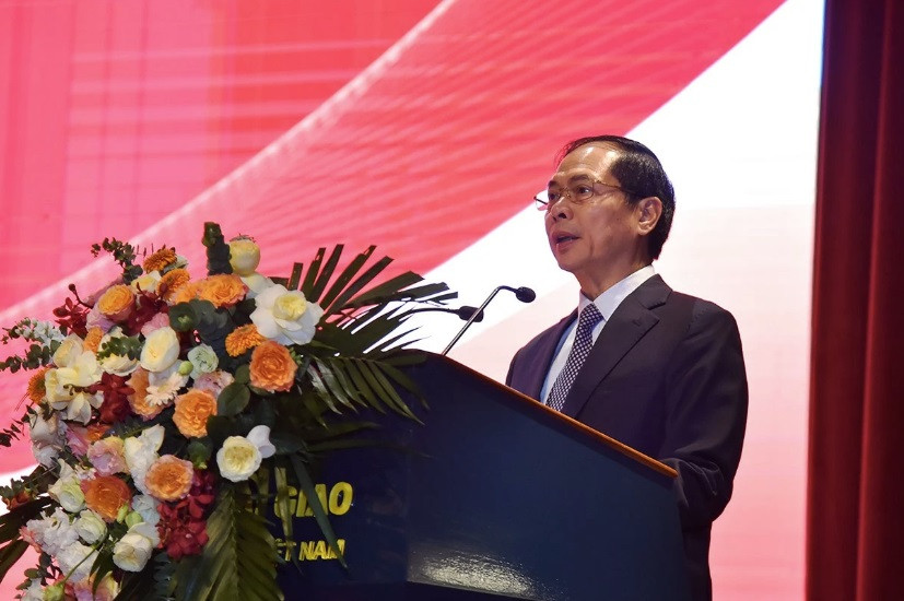Bộ trưởng Ngoại giao Bùi Thanh Sơn phát biểu tại hội nghị. (Ảnh: Baoquocte)