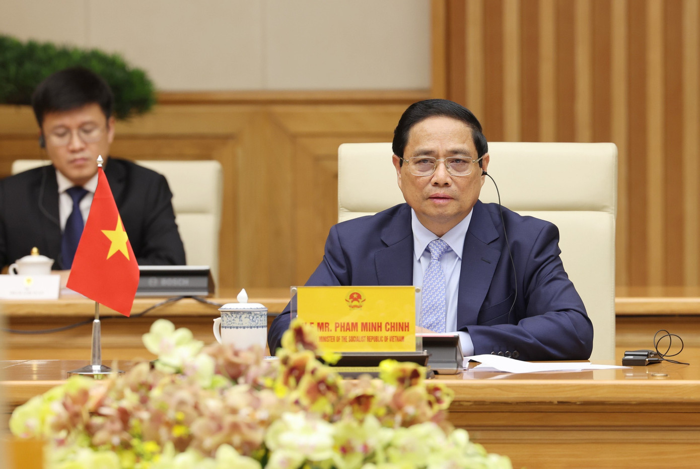 Thủ tướng Phạm Minh Chính trong cuộc gặp Tổng thống Timor Leste ngày 2/8. (Ảnh: Nhật Minh)