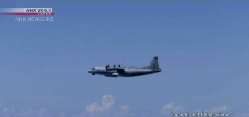 Chiếc máy bay trinh sát Y-9 của Trung Quốc bị tố xâm phạm không phận Nhật Bản. (Nguồn: NHK) Chiếc máy bay trinh sát Y-9 của Trung Quốc bị tố xâm phạm không phận Nhật Bản. (Nguồn: NHK)