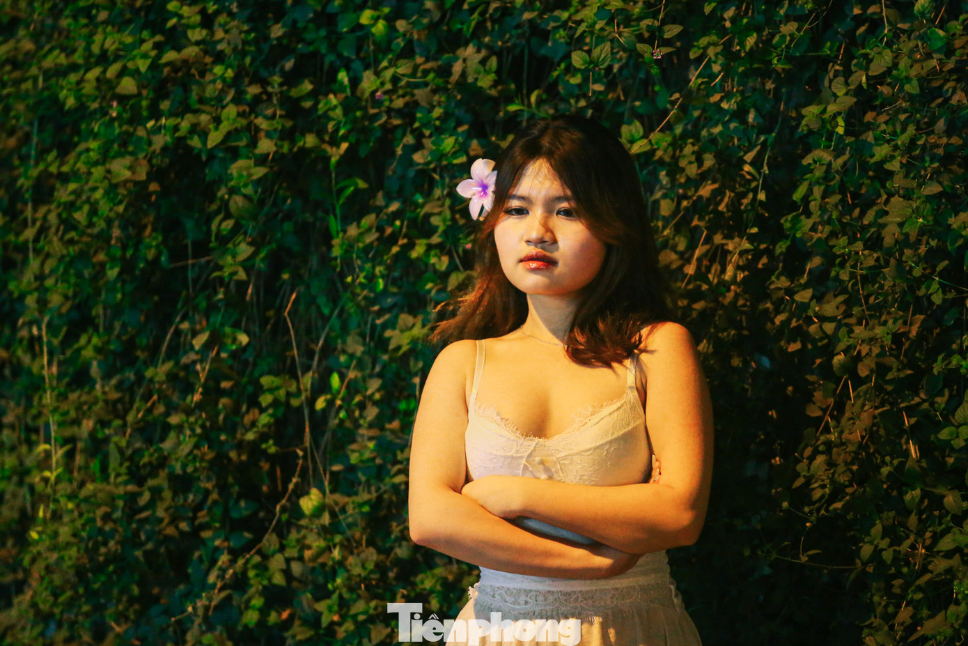 Ở những góc chụp thấp gần như chỉ thấy màu xanh của lá trên bức tường.