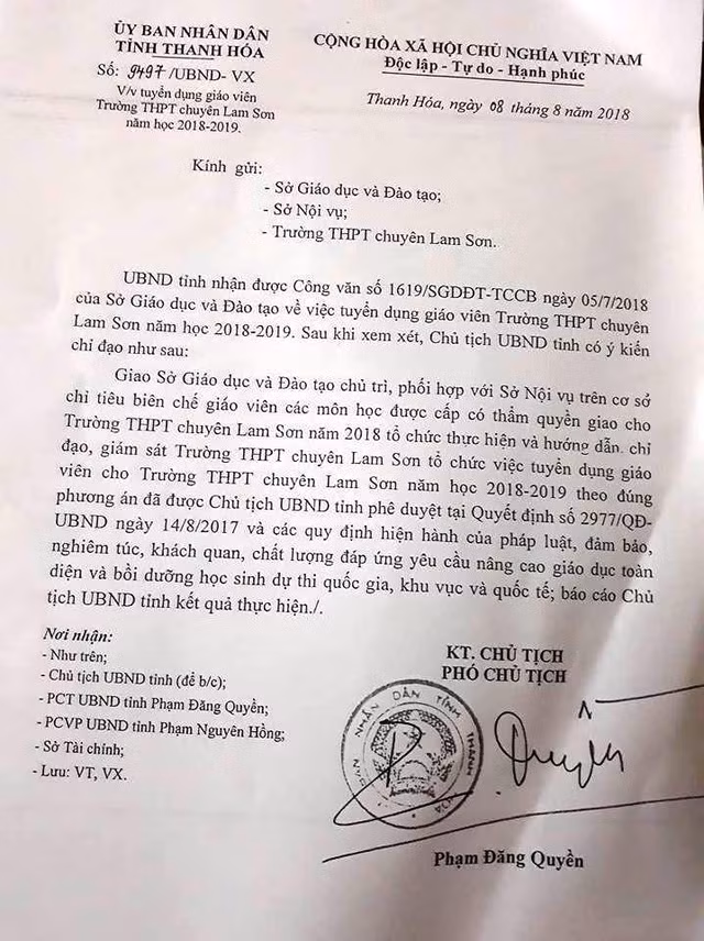Sở GD&ĐT gây khó tuyển dụng giáo viên trường chuyên Lam Sơn ảnh 2
