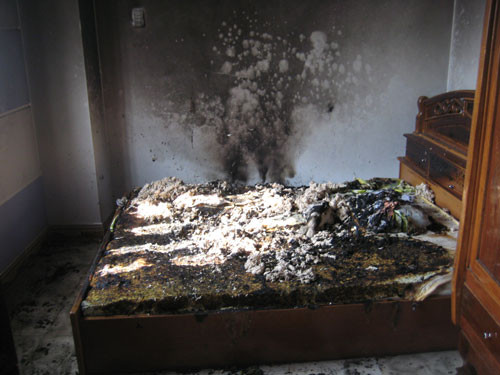 Hiện trường vụ cháy nơi nhà báo Hoàng Hùng bị đốt khi đang ngủ