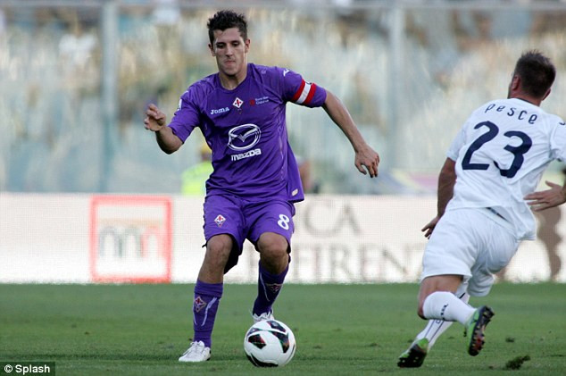 Jovetic trong màu áo xanh Fiorentina